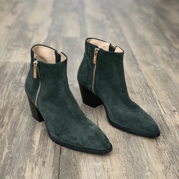 Bruno Magli Shoes - Bruno Magli Green Suede Block Heel Boot Bootie 6
